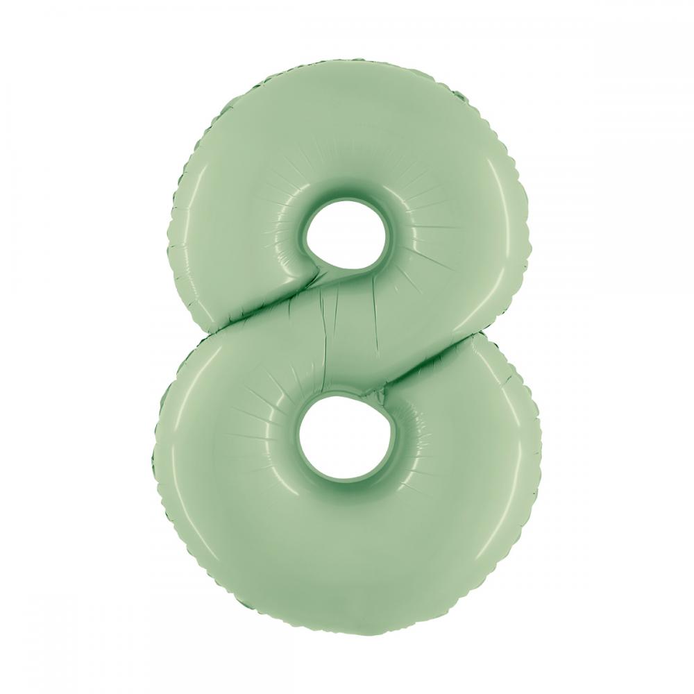 Numeroilmapallo Satin Olive Green - Numero 8