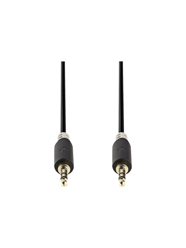 Nedis Stereoäänikaapeli | 3.5 mm uros | 3.5 mm uros | Kullattu | 0.50 m | Pyöreä | Antrasiitti | Laatikko