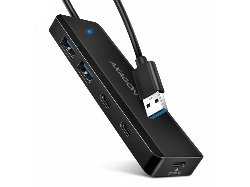 AXAGON HUE-C2A -liitäntähubi USB hub - 4 porttia - Musta