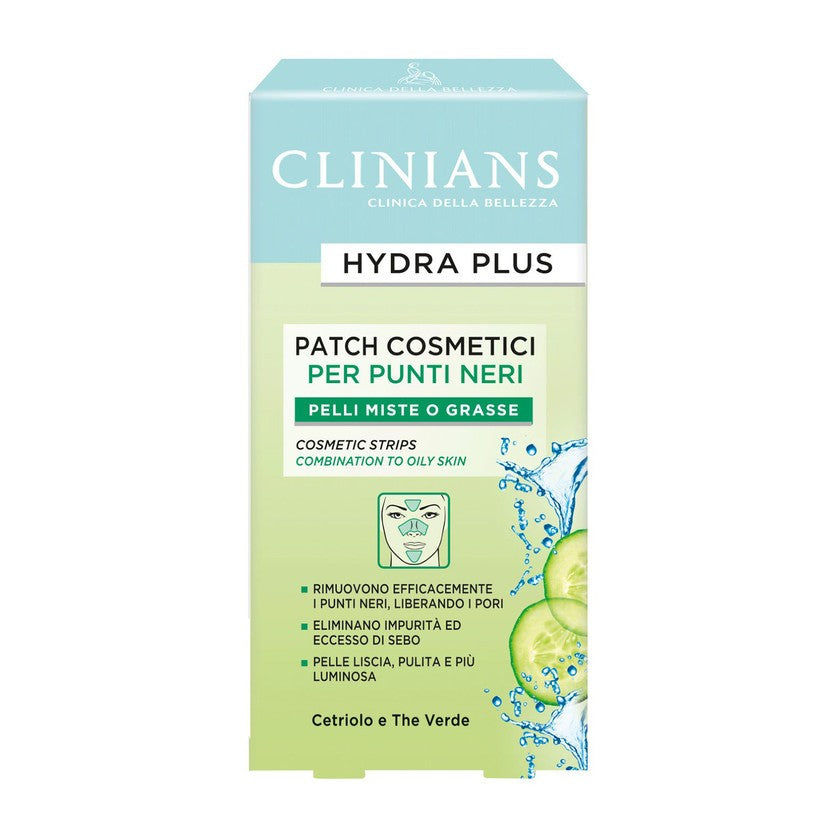Clinians Hydra Basic Patch Kosmetiikkaa Mustapäille 4 Nenälappua + 4 Otsa/Leuka Lappua