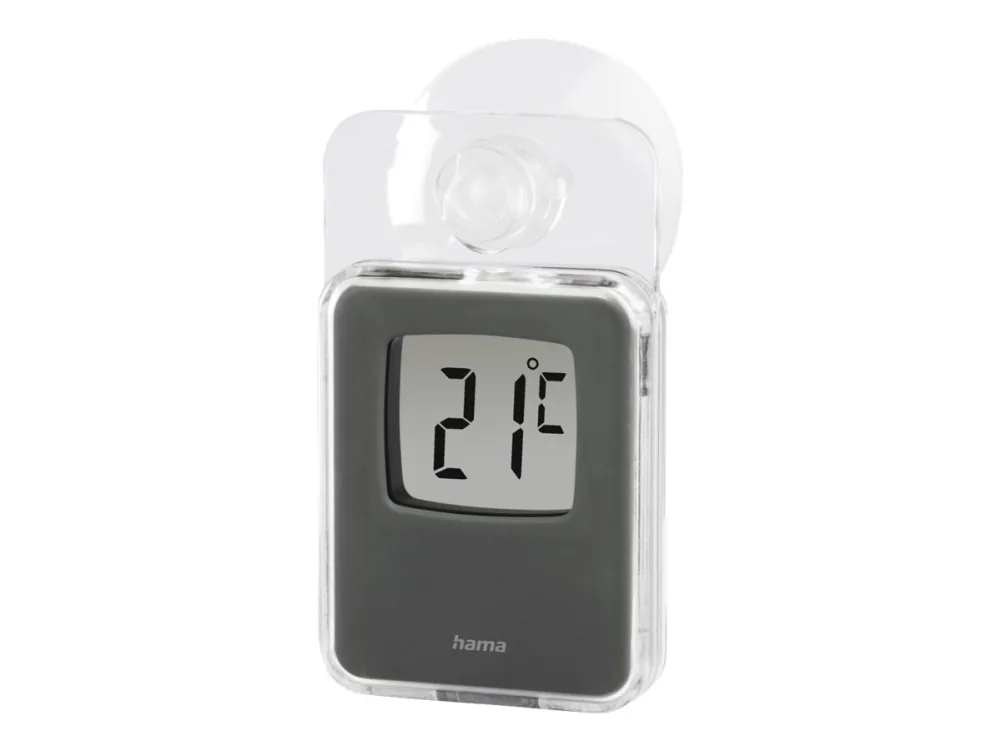 Hama 00186397, Sähkökäyttöinen ympäristön lämpömittari, Sisä- ja ulkotila, °C, -20 - 50 °C, Digitaalinen, Harmaa