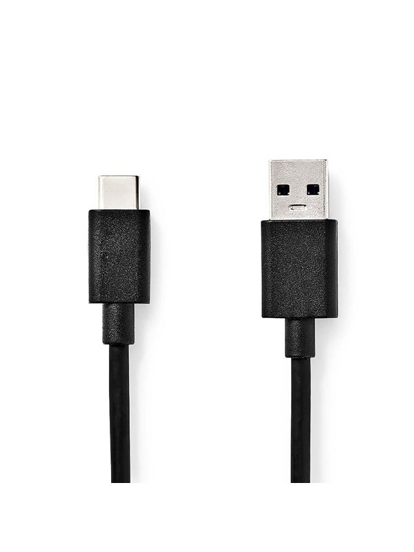 Nedis USB kaapeli | USB 3.2 Gen 1 | USB-A Uros | USB-A Uros | 18 W | 5 Gbps | Niklattu | 1.00 m | Pyöreä | PVC | Musta | Label