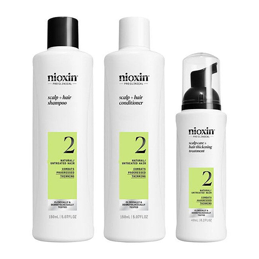 Nioxin System 2 — hoitosetti luonnollisille ohuilla ja näkyvästi harvenneille hiuksille