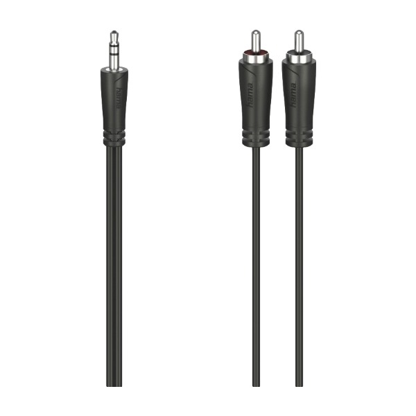 Hama 3,5 mm – 2x RCA -audiokaapeli, 1,5 m, musta