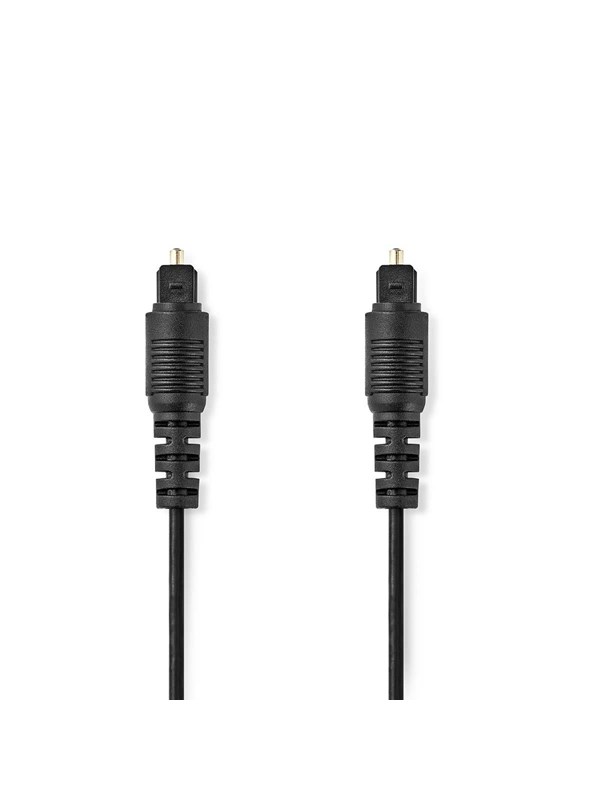 Nedis Optinen Audiokaapeli | TosLink uros | TosLink uros | 2.00 m | Pyöreä | PVC | Musta | Label