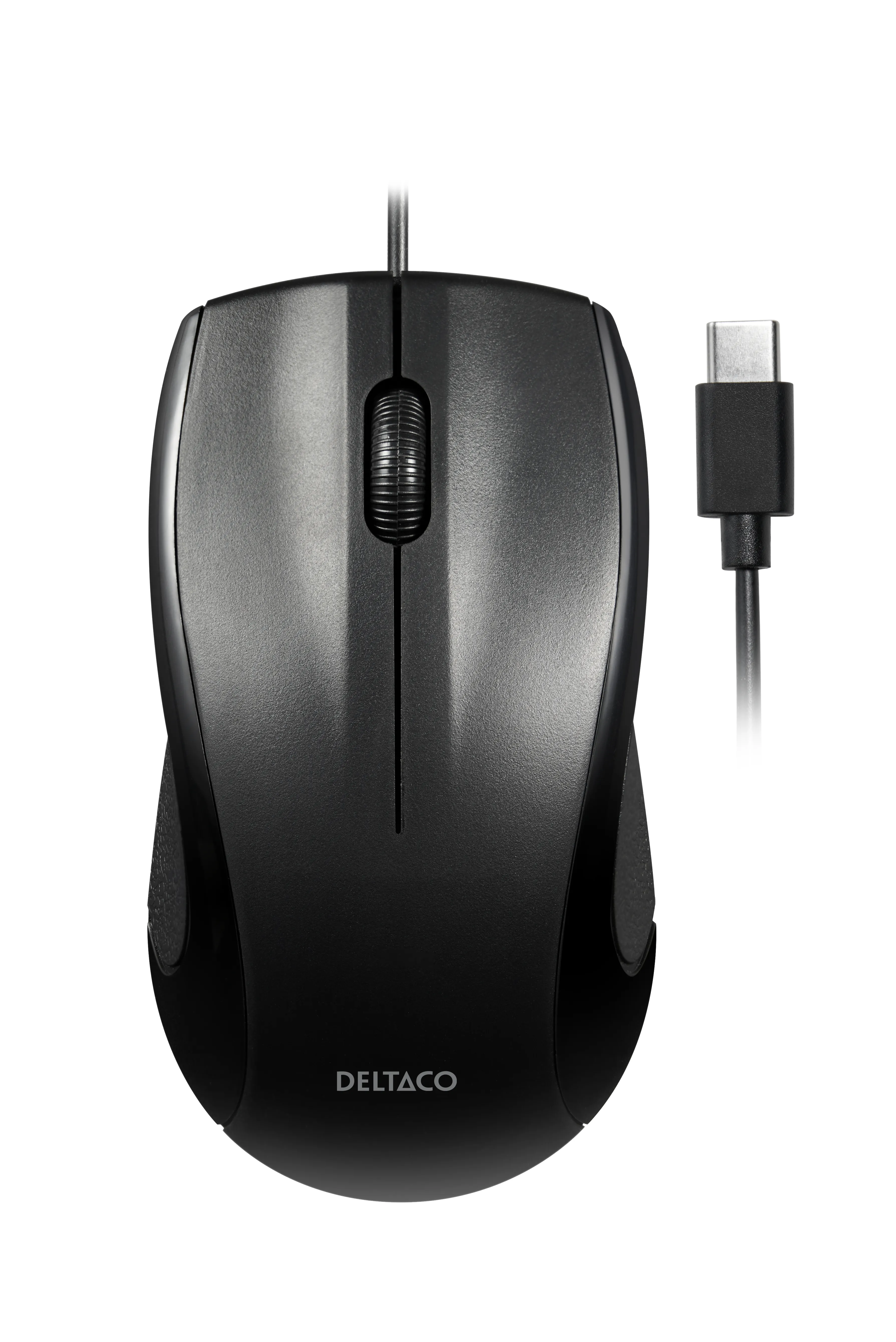 Deltaco MS-711-C - mouse - USB-C - black - Hiiri - Optinen - 3 painiketta - Musta