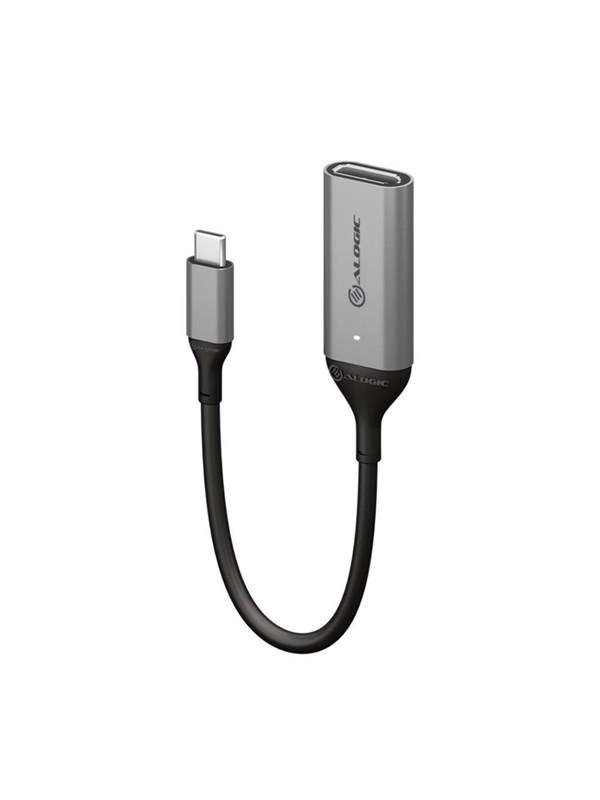 Alogic Ultra 1m Displayport Usb-c Harmaa, Musta