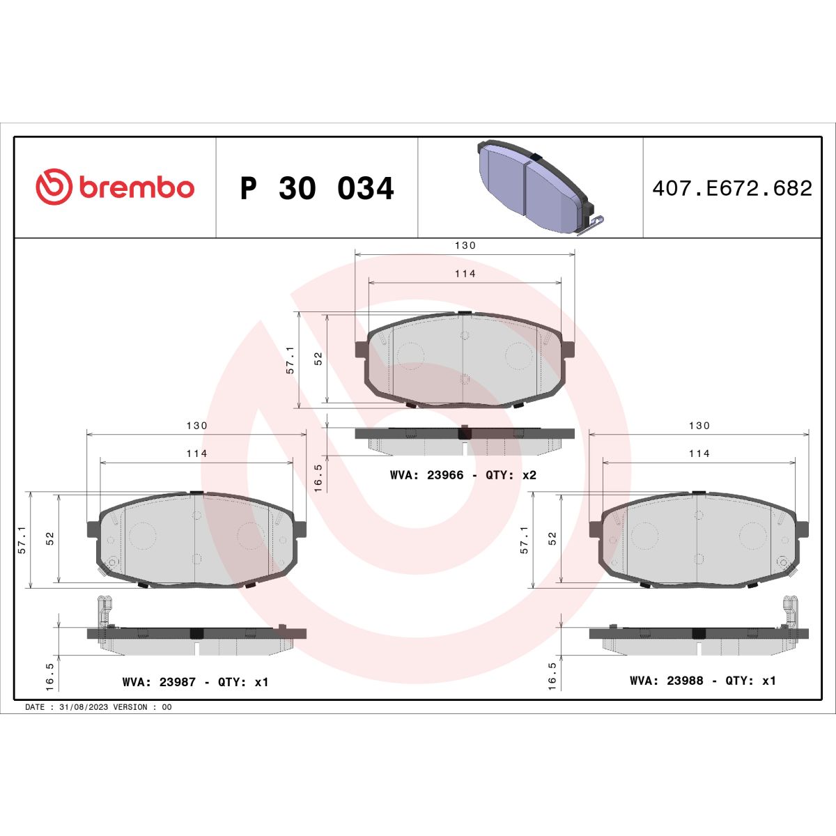 Jarrupalat, levyjarru BREMBO P 30 034