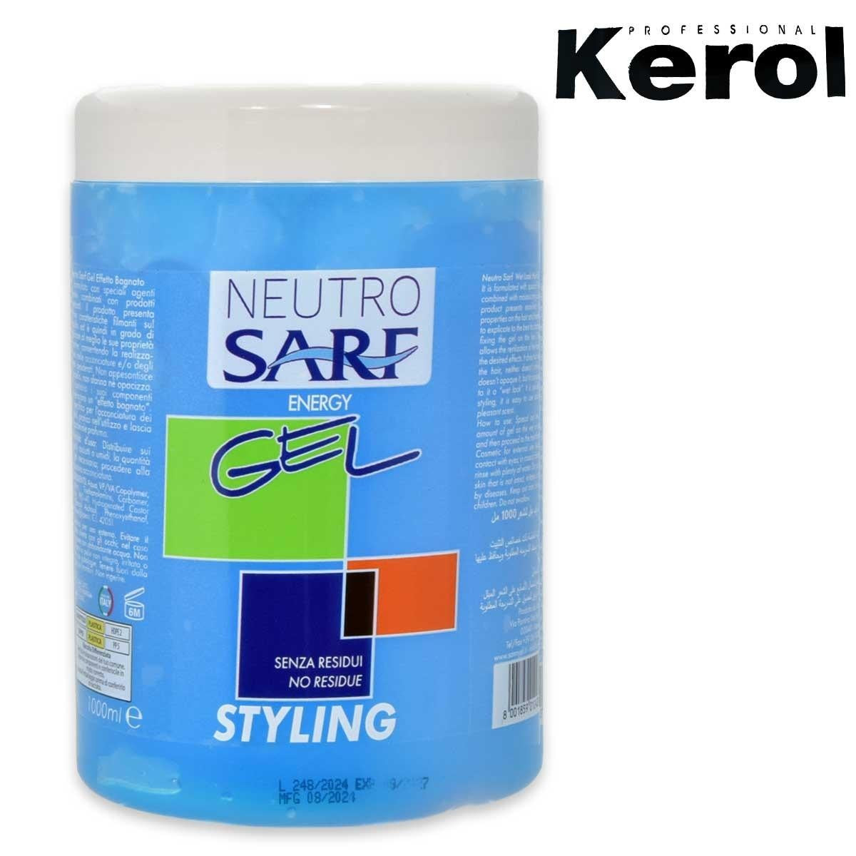 Kerol Neuto Sarf Gel Märkää Efektiä 1000 ml Sininen Purkki