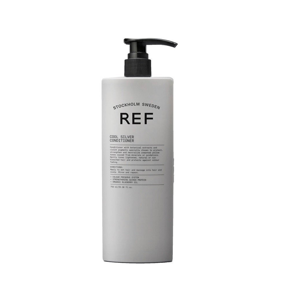 Ref Stockholm, Viileänhopeainen, Sulfaatiton, Hiustenhoitoaine, Neutralisoi Lämpimiä Sävyjä, 750 ml