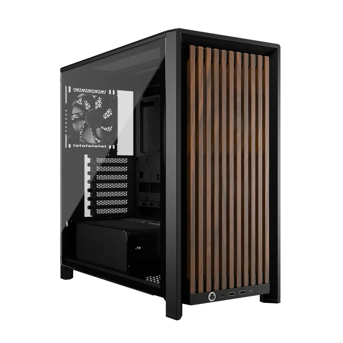 Corsair FRAME 4000D Wood RS (Black & Walnut) - Kotelot - Miditower - Musta