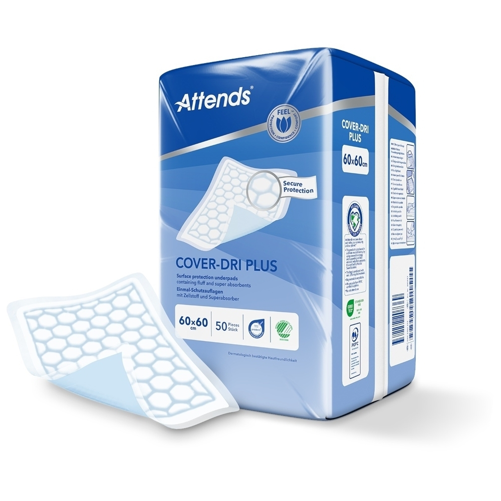 Attends Cover-Dri Plus vuodesuoja 60x60 cm 50 kpl