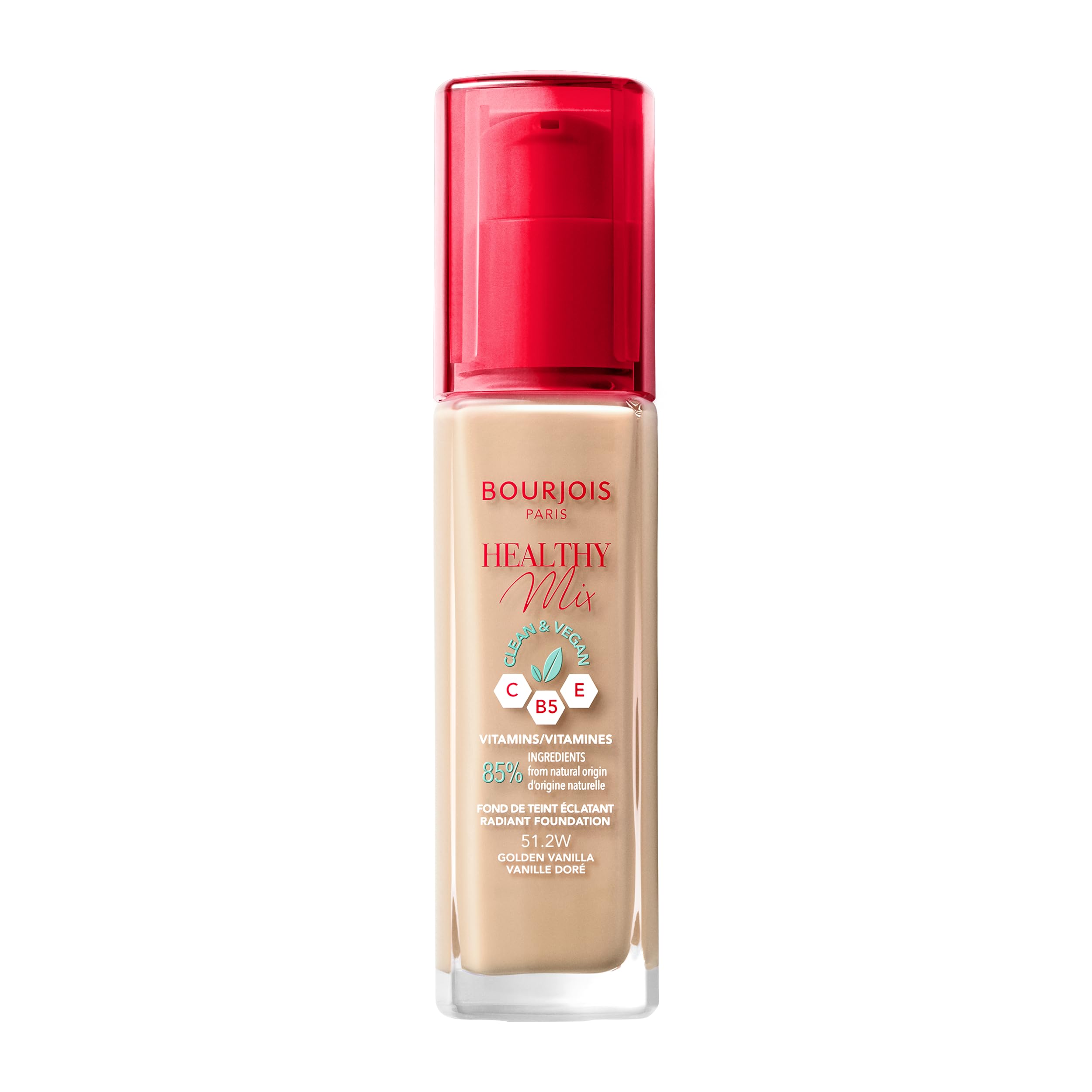 Bourjois Healthy Mix Clean & Vegan Radiant 51.2W Golden Vanilla 30 ml — Fondotinta liquido