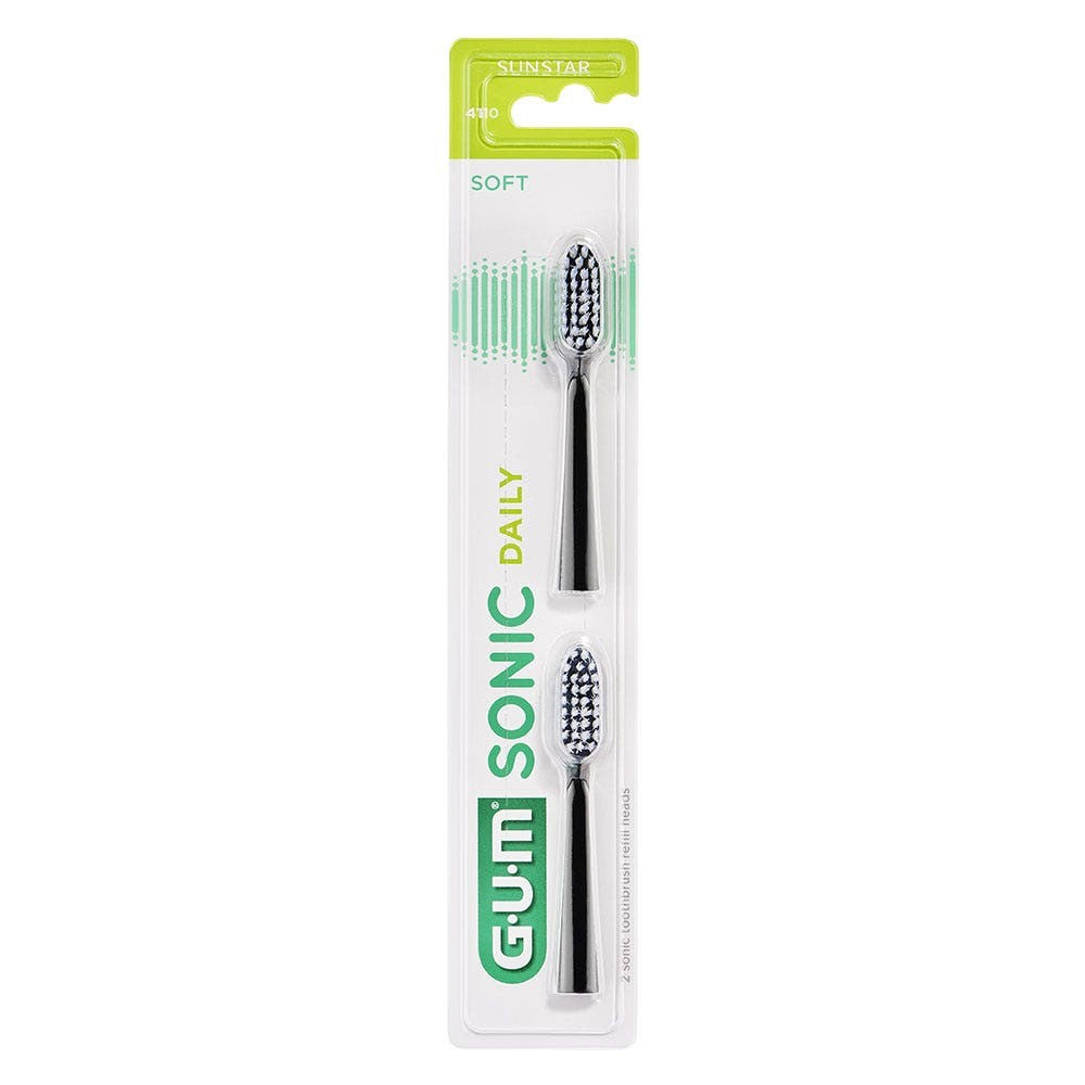 Gum Sonic Daily Black -hammasharjan täyttöpakkauksia x2