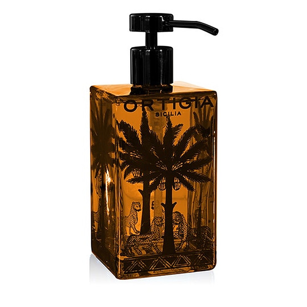 Ortigia Black Amber nestemäinen saippua 500 ml Uudelleen täytettävä lasi