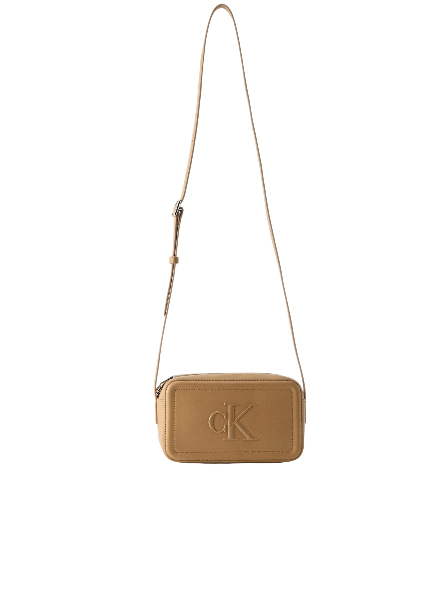 Calvin Klein Olkalaukku 'Contrast Monogram Camera'  karamelli