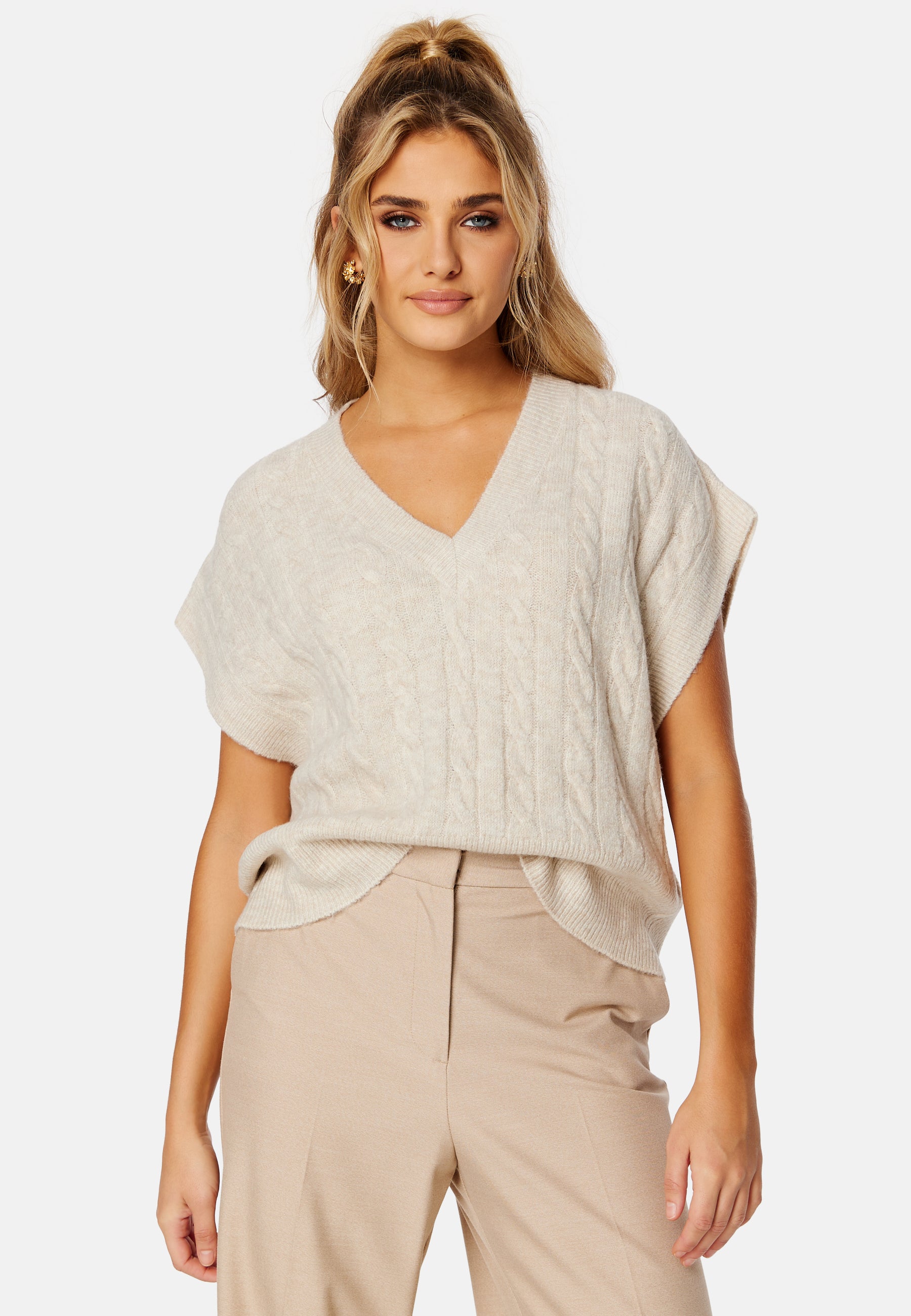 ONLY Neulepaita 'ONLMelody' meleerattu beige