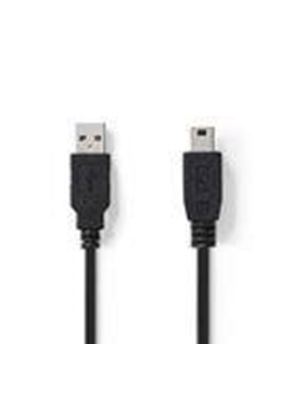 Nedis USB kaapeli | USB 2.0 | USB-A Uros | USB Mini-B 5 pin Uros | 480 Mbps | Niklattu | 2.00 m | Pyöreä | PVC | Musta | Laatikko