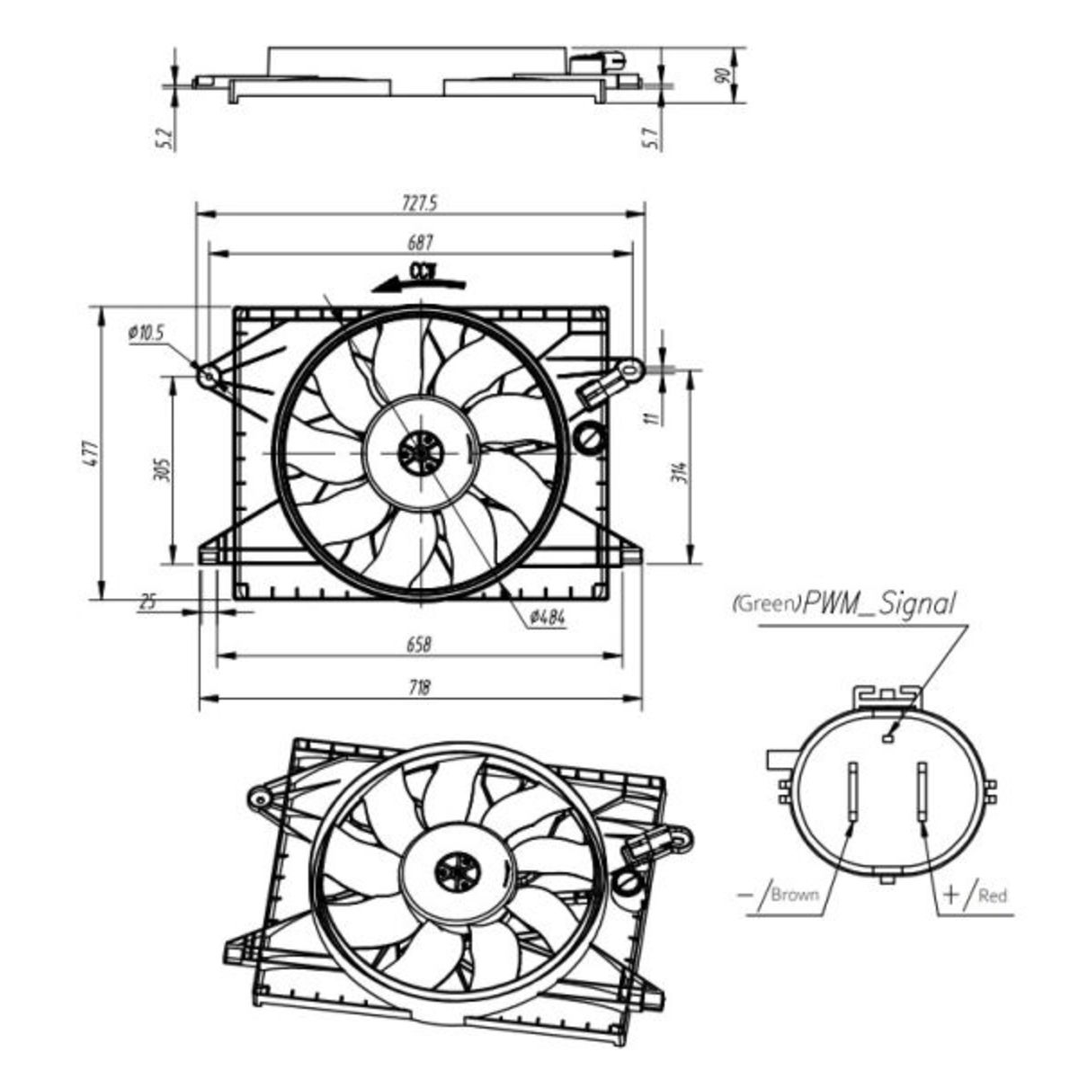 Jäähdyttimen tuuletin NRF 470031