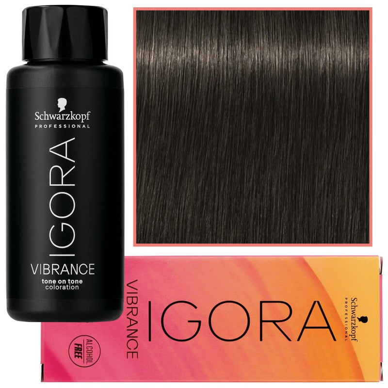 Schwarzkopf Professional Igora Vibrance – Puolipysyvä ammoniakiton hiusväri 60ml 4-13 | Keskiruskea Cendre Matte