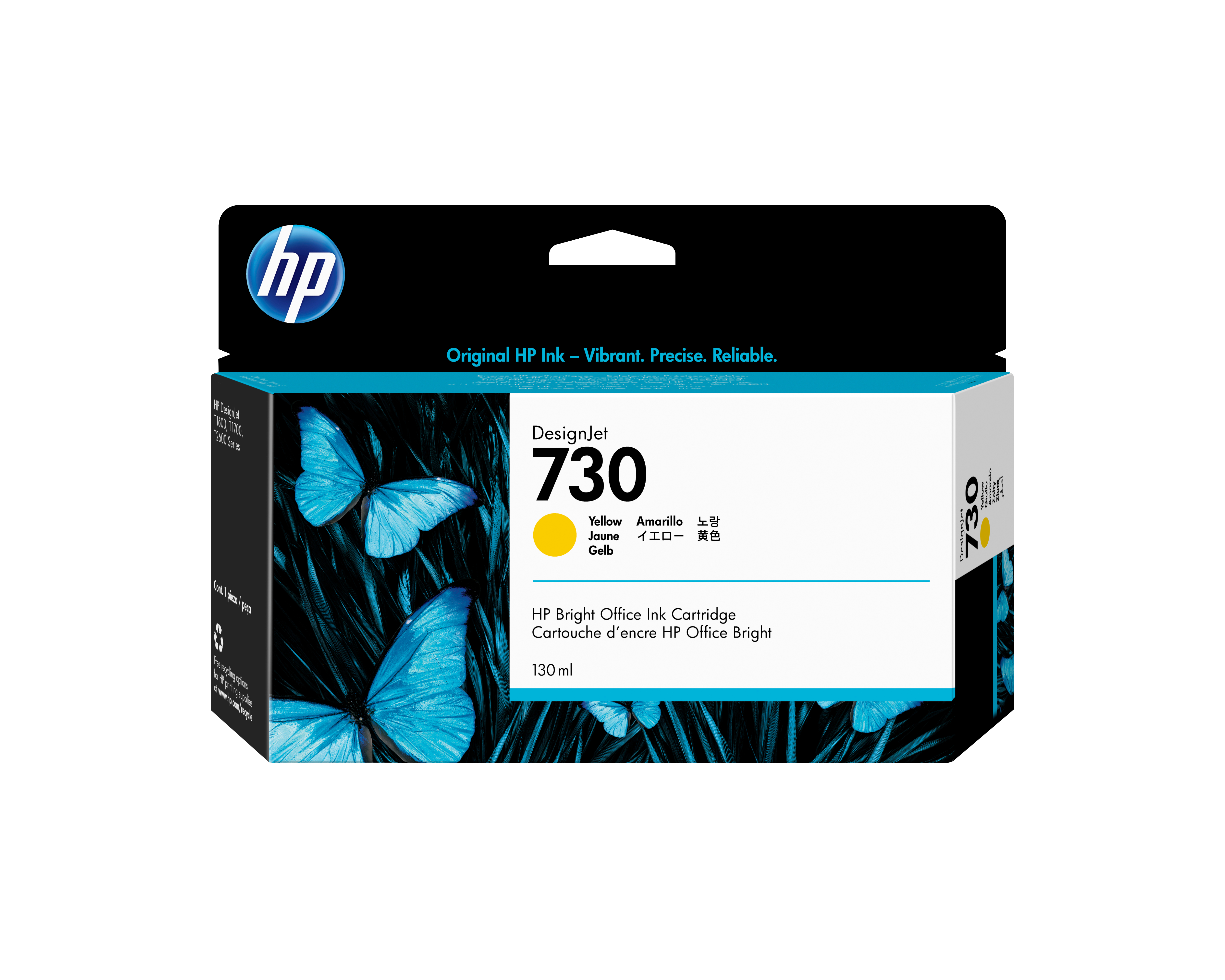 Hp Muste Keltainen 730 130ml - Dj T1700