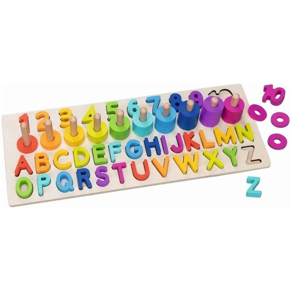 Goki Wooden Alphanumeric Puzzle 91 pieces. Puu
