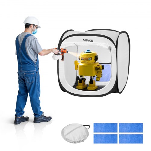 VEVOR Portable Paint Booth Tent, 405 x 405 x 430mm Pop-Up Portable Spray Paint Tent with Mesh Door, Spray Painting Tents for Small Models, Sculptures, Photo Frames, Pop-Up Design, Water-Resistant
