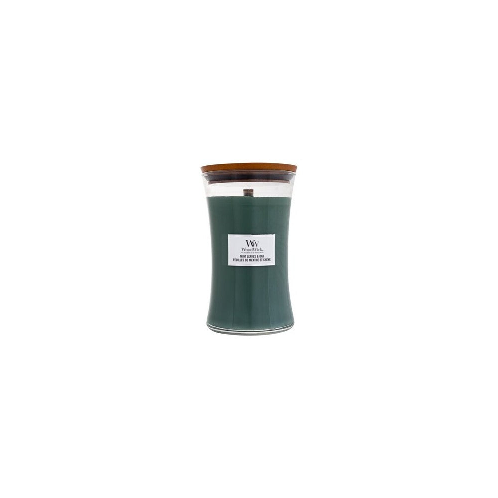 Woodwick Tuoksukynttilä mintunlehdillä ja tammipurkissa - 275,0 g