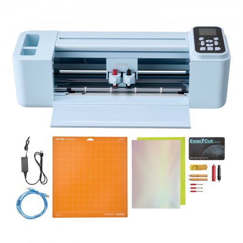 VEVOR Vinyl Cutting Machine, 305 mm, Button and Screen Controlled Vinyl Cutter, 20000+ Built-in Design Resources, Compatible with Mac, Windows, Android and iOS, for Creating Customized Crafts Cards