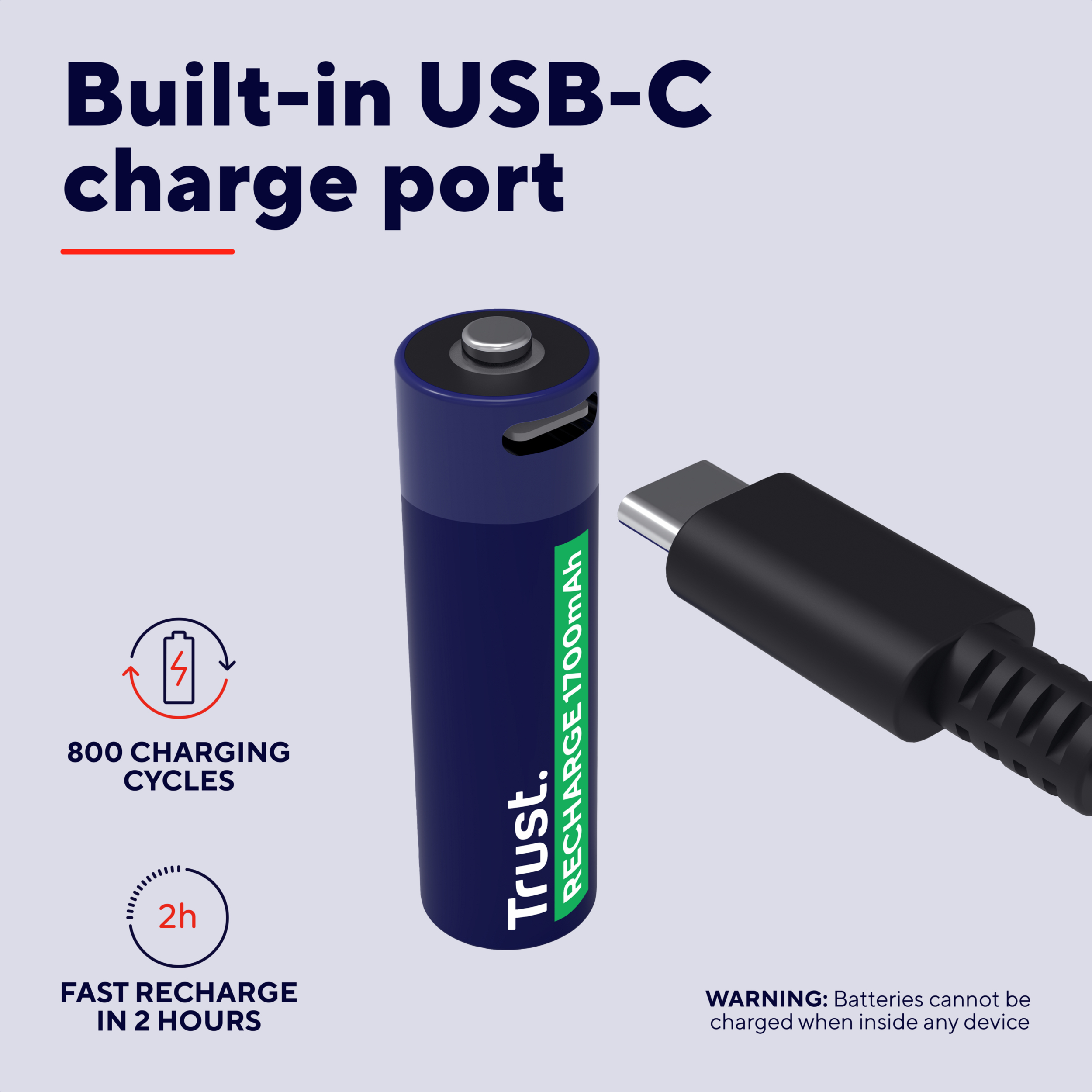 Trust 4 x AA USB-C Rechargeable