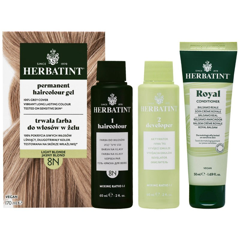 Herbatint Pysyvä hiusvärigeeli 170 ml 8N | Vaalea blondi