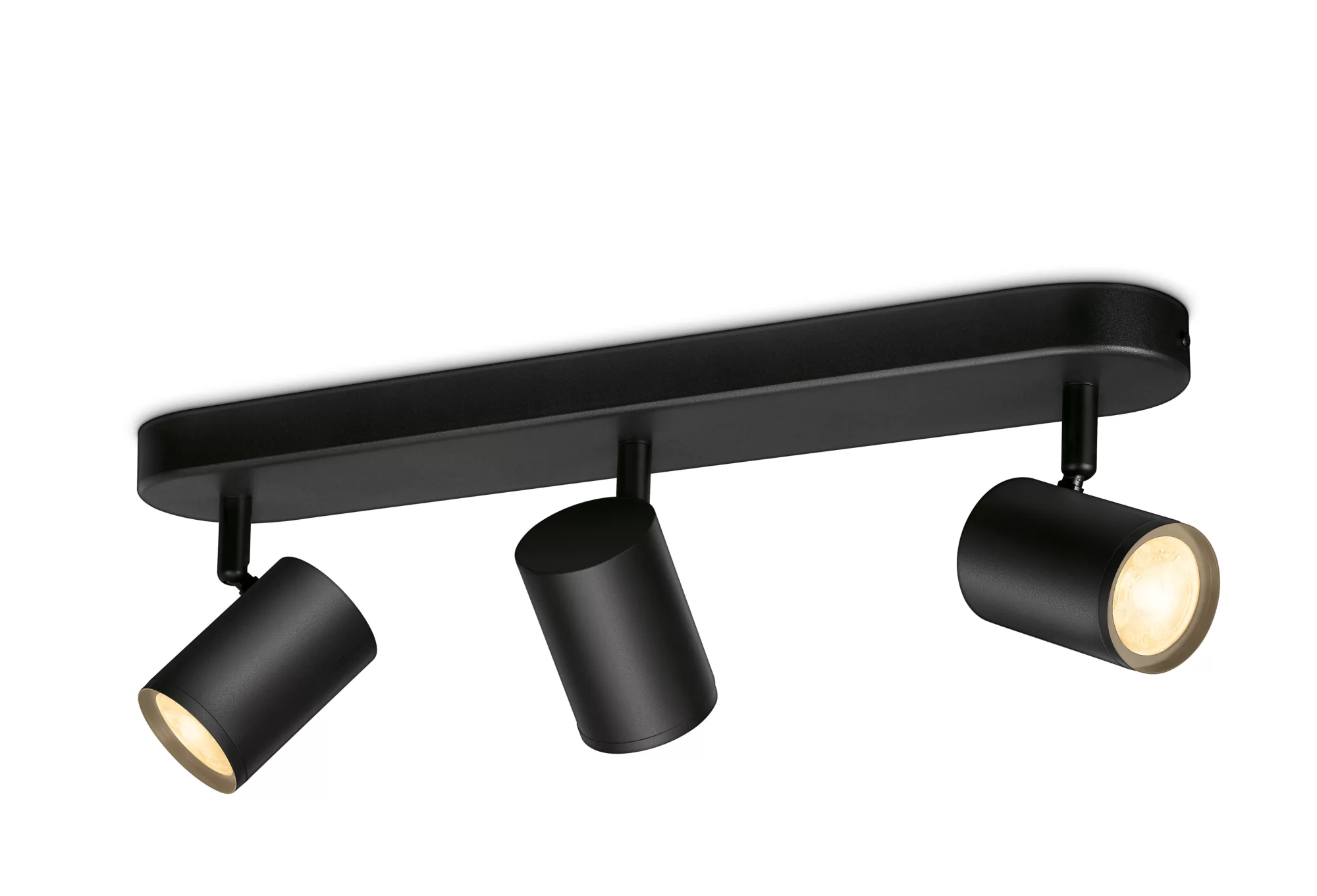 WiZ Imageo -kohdennettava kohdevalaisin, 3x LED, säädettävä valkoinen valo lämpimästä viileään, musta