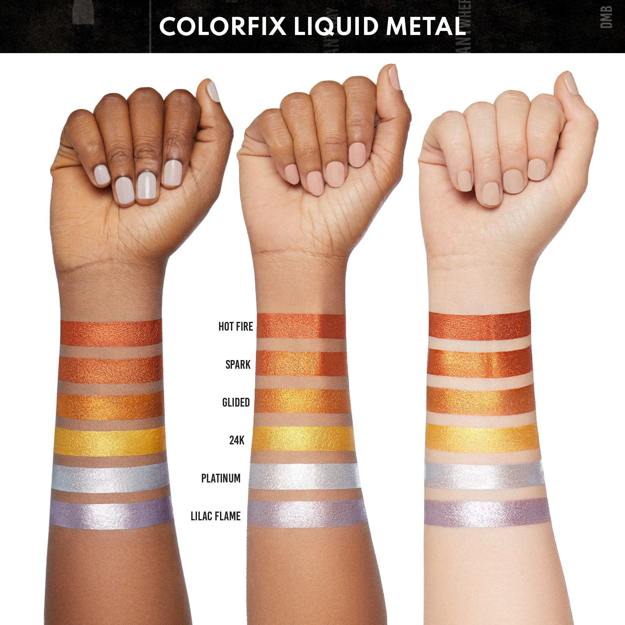 Danessa Myricks Beauty Colorfix Liquid Metals — meikki monikäyttöinen silmille, huulille ja kasvoille Hot Fire 10 ml