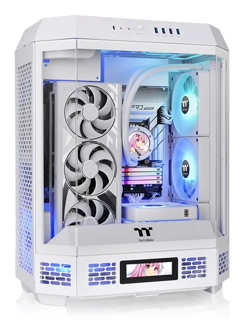 Thermaltake The Tower 600 -miditornikotelo ikkunalla, snow white