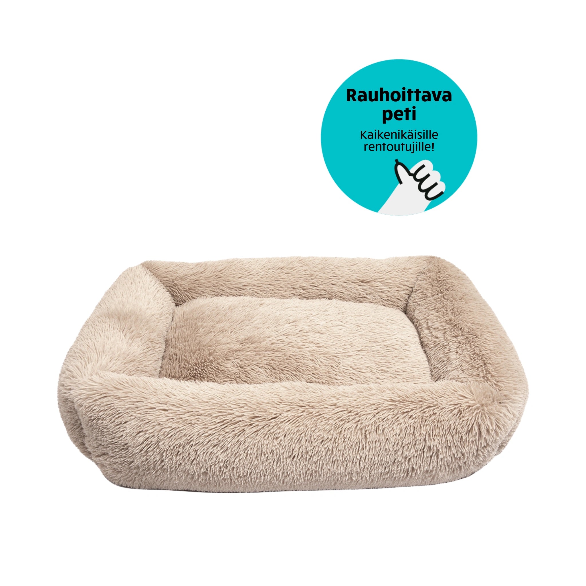 Brava Fluffy - Rauhoittava peti, Beige suorakulmio, XXL