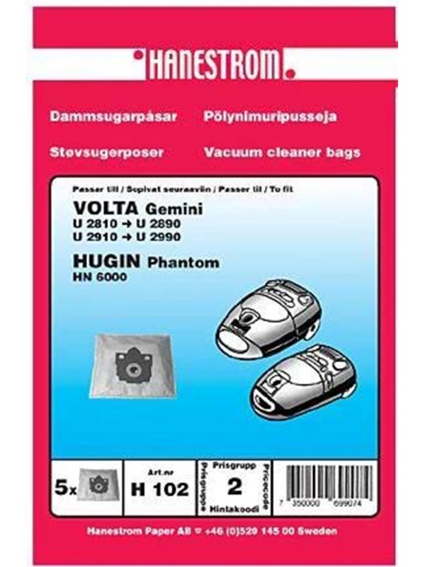 Premium Pölypussit, mikrokuitu, 5kpl. + 1 moottorisuodattimen DU12113 Vastaa: ES83