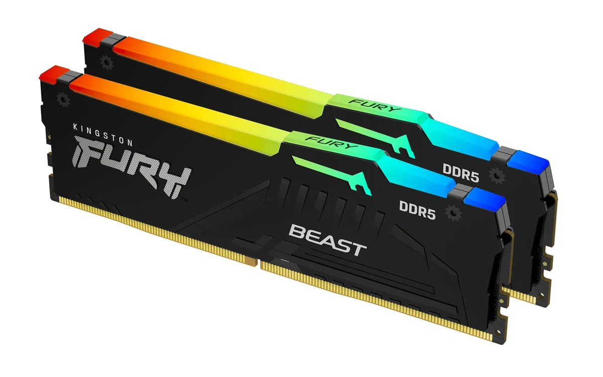 Kingston FURY Beast RGB DDR5-6000 - 64GB - CL30 - Dual Channel (2 pcs) - AMD EXPO & Intel XMP - Musta RGB