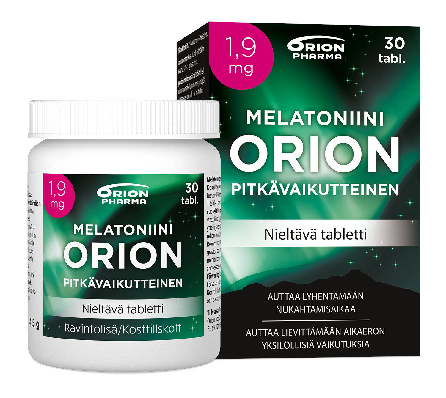 Melatoniini Orion 1,9 mg pitkävaik. 30 tabl