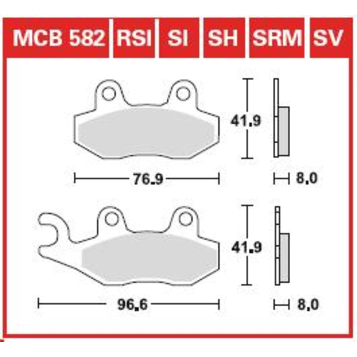 Jarrupalat, levyjarru TRW MCB582SRM