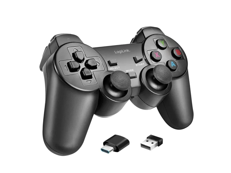 LogiLink Wireless gaming controller, 2.4 GHz, Windows PC, Android devices, TV boxes, PS3, black