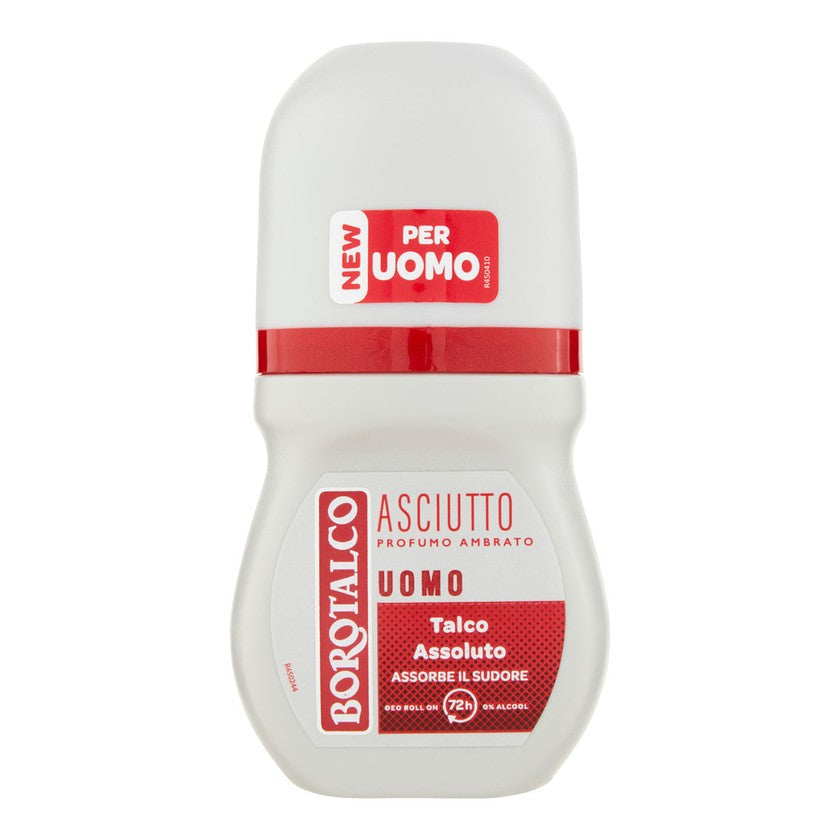 Borotalco Miesten roll-on deodorantti, kuiva, meripihkainen tuoksu, 50 ml