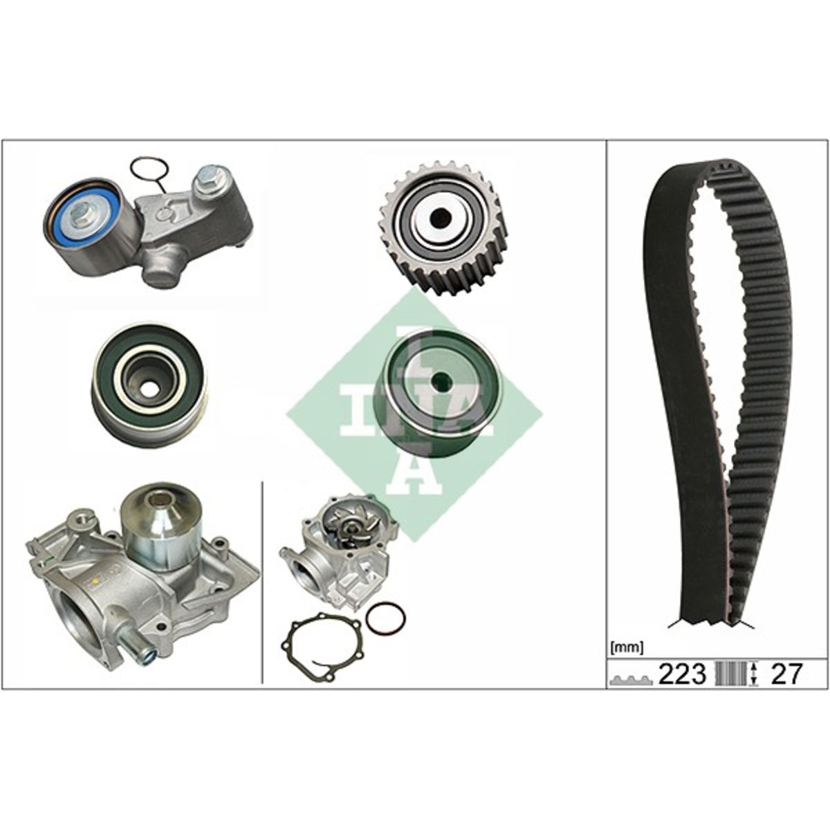 Vesipumppu + jakohihnasarja INA 530 0426 30