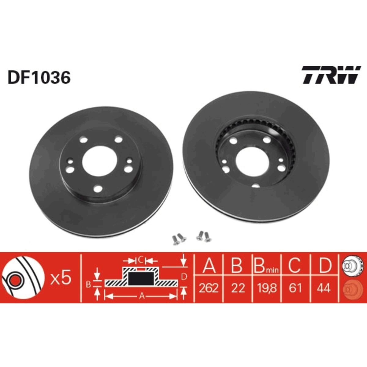Jarrulevy TRW DF1036