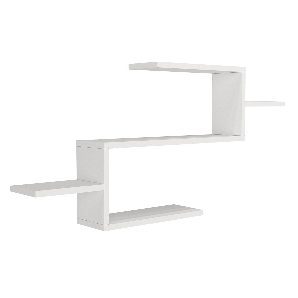 Norda Design Moderni valkoinen kirjahylly, 104 cm leveä, 18 mm paksu, 100 % melamiinipäällystetty, seinään asennettava, tyylikäs muotoilu