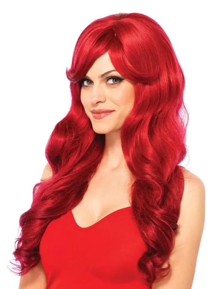 Leg Avenue Long Wavy Wig Red Peruukki