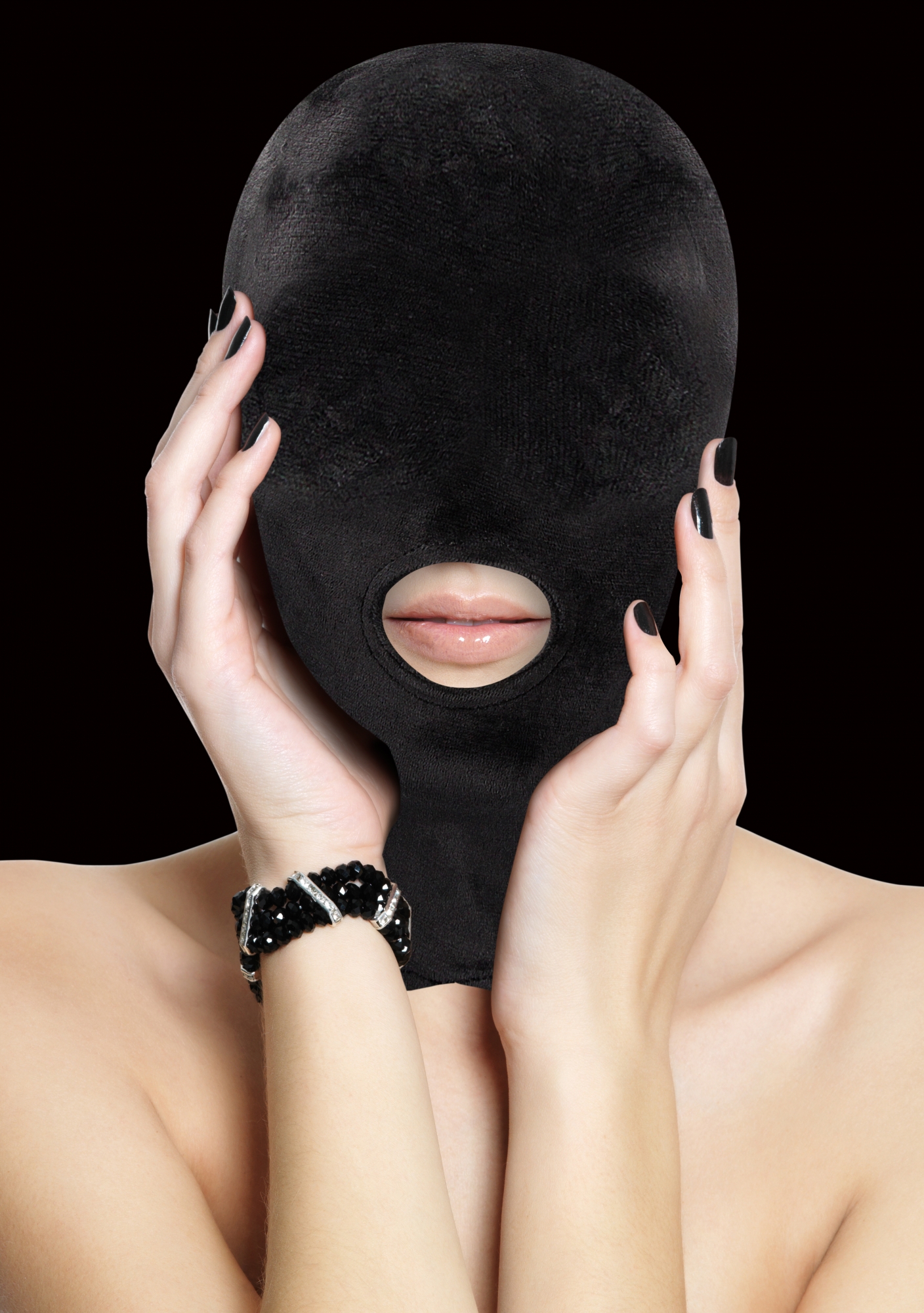 Velvet & Velcro Mask With Mouth Opening BDSM-maski