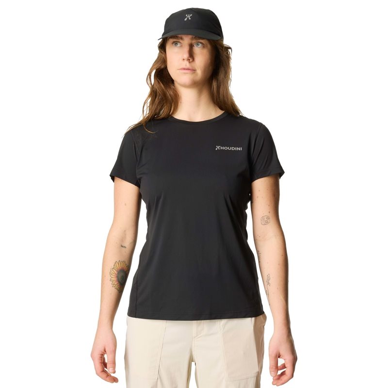 Houdini W's Pace Air Message Tee True Black / Houdini Logo - M