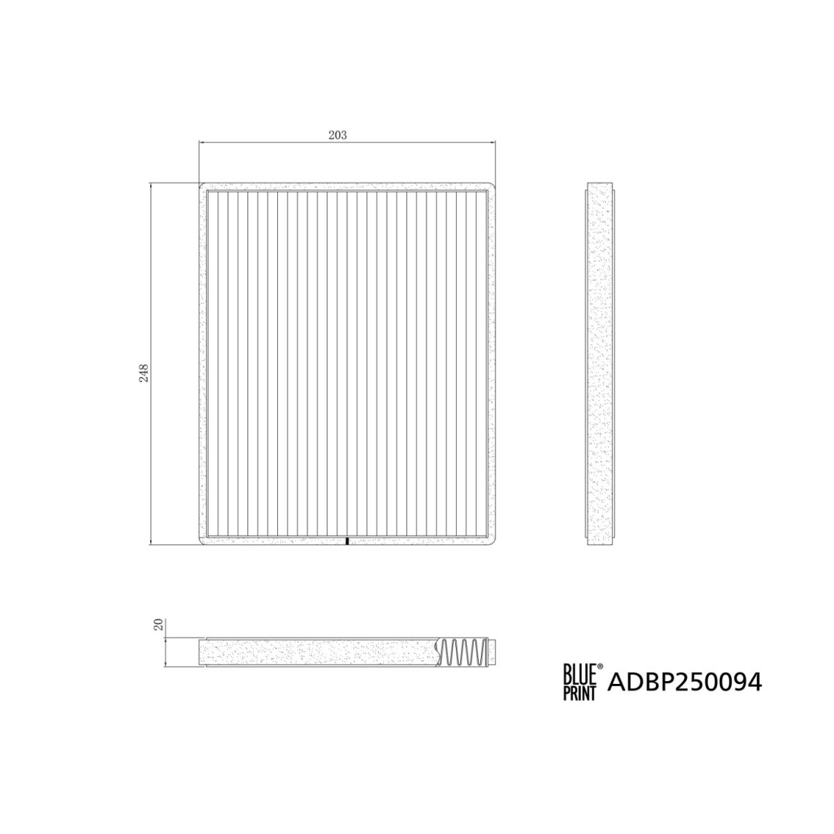 Suodatin, sisäilma BLUE PRINT ADBP250094