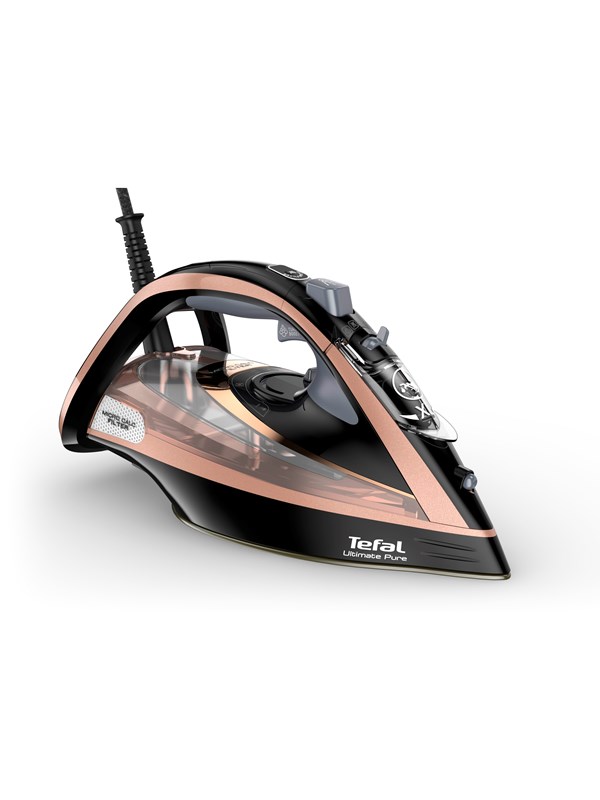Tefal Ultimate Pure FV9845E0 - Höyrysilitysrauta automaattisella katkaisulla - silityslaatta: Durilium AirGlide Autoclean - 3200 W - blush d'été