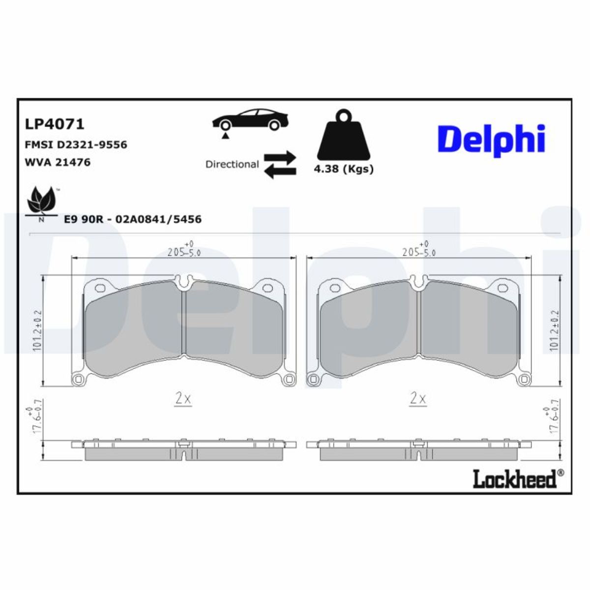 Jarrupalat, levyjarru DELPHI LP4071